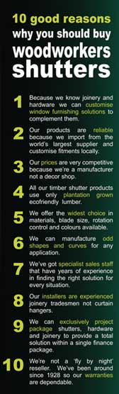 Buy Woodworkers plantation shutters online - 10 reasons why